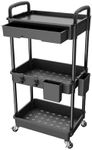 3 Tier Rolling Utility Cart with Dr