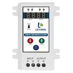 LEYDEN® TM-CLK 30A, 230VAC, 24 Hour Digital Clock Timer Switch 50 ON/Off Programs Per Day & Cyclic Function Up to 9999 Seconds for Fogger, Hydroponics, Light, Water Pump, Bell, Etc (White)