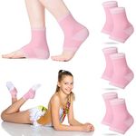 3 Pair Ankle Compression Sleeves for Kids Ankle Brace Compression Sleeves Foot Arch Support Sleeve Sock for Girls Ankle Sports Running Dance Fitness Gymnastics (Pink, Small)