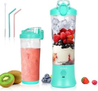 VKYOZVA Portable Blender, 20 Oz Travel Blender USB-C Rechargeable with 6 -leaf Stainless Steel Blades, BPA Free, Personal Blender for Shakes and Smoothies,Suitable for Family Travel Gyms, Mint Blue