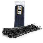 Glengor Black Cable Ties - Pack of 100 | 200 x 2.5mm | Multi-Purpose Plastic Heavy Duty Zip Wrap | Thin, Easy to Use, Security Cable Ties for Home, Garden, Office, DIY, Industrial, Events & Tool Kit