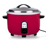 AGARO Regency Electric Rice Cooker, 5L, Aluminium Inner Pot, Stainless Steel Lid, 1500W, Keep Warm Function, Measuring Cup, Spatula, Red