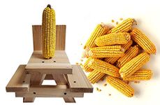 Combo Picnic Table Squirrel Corn Cob Feeder and Bulk Corn Cobs 25 Pounds for Squirrels, Deer