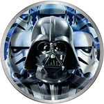 Unique Star Wars Darth Vader Round Dessert Plates-8 Pcs, 7", Gray, black