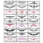 28 Sheets sexy Temporary Tattoos Stickers Abdomen Waist Waterproof Tattoo Stickers Women Ideal Bachelorette Party Tattoos for Women and Girls Temporary Fake Body Tattoos