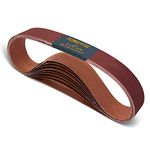 POWERTEC 111540 40 Grit Aluminum Oxide Sanding Belt (10 Pack), 2-Inchx72-Inch