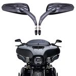 DREAMIZER Motorcycle Rear View Mirrors Handlebar Side Mirrors for Street Glide Road Glide Electra Glide CVO Sportster Road King Softail Fatboy Cruiser Touring - Black,Snake Eye