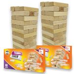 96PCS Mini Tumbling Tower (2 x 48pcs Sets) Combine for a Bigger Tower, Wooden Stacking Blocks | Fun for Kids and Adults | Travel Size Tumble Tower | Classic Games for Family