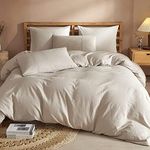 Grassix Duvet Cover Queen Size 100% French Linen Durable Comforter Cover Ultra Soft Cooling Moisture-Absorbing Bedding Sets-1 Comforter Cover,2 Pillowcases