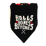 That Dog In Tuxedo Balls Bones And Bitches Dog Bandana/Dog Scarf With Adjustable Dog Collar (Size - Xl), Black