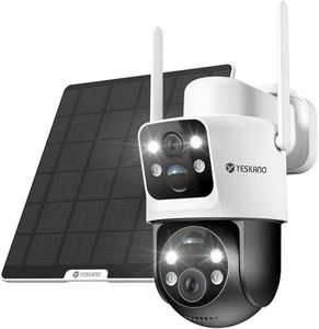 YESKANO Telecamera Wi-Fi Esterno, 6MP Videocamera Sorveglianza con pannello solare, PTZ Telecamera Wifi Esterno Senza Fili con Doppio Obiettivo e Doppio PIR a Batteria, 2.4GHz, IP66, Supporta Alexa