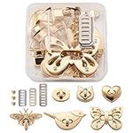 Pandahall 6sets/Box Light Gold Metal Bag Twist Lock Mixed Shape Handbag Purse Clutches Closures Turn Lock for Women Girl Leathercraft Accessories DIY Craft Findings Decoration