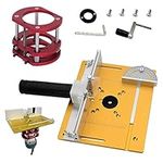 Router Table, Router Lift, 51 mm Lifting Kit for Routers with Set 3 Router Table Insert Plates Router Table, Table Saws for Woodworking for Engines with 64-66 mm Diameter Engraving Machine (Gold)