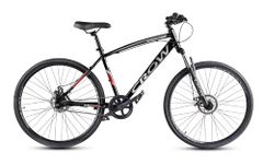 CROW Adult - Speedliner Hybrid Bike | 18.5 Inch HI-TENSILE Steel Frame | Double Wall Alloy Rims | Dual Disc Brakes | Single Speed