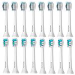 16 Pack Brush Heads Compatible with Philips Sonicare Electric Toothbrush, 8pcs Precision Clean and 8pcs Whitening Clean Brush Heads