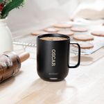 Ember Smart Mug 2 Personalised with Name – Temperature Control Heated Mug, App-Controlled Rechargeable Coffee Mug Warmer with LED Display, Black – Add Your Own Text/Name (295 ml)