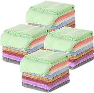 24 Pack Baby Washcloths 9.84 x 9.84 Inches Baby Wash Cloths Microfiber Coral Fleece Face Towel Extra Absorbent Baby Towels and Washcloths Soft for Newborns Infants and Toddlers, 8 Colors