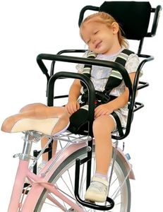 Rear Kids Bike Seat with Headrest, Heavy Duty Back Mount Kid's Bike Seat for Aged 18 Month - 8 Years Old, Child Carrier Bike Chair for Bicycle Kids Seat, Foam Seat Belt with Reflective Strip