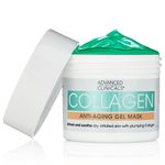 Advanced Clinicals Collagen Anti-Aging Gel Mask with Coconut Oil and Rosewater. Plumping mask for wrinkles fine lines. Supersize 5.5oz