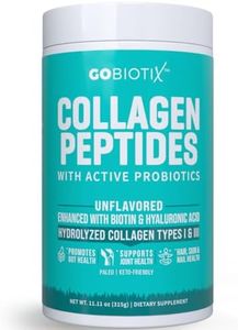 GOBIOTIX Collagen Powder Supplement with Probiotics - Hydrolyzed Protein Collagen Powder for Women - Hair Skin and Nails, Joint and Digestive Health - Collagen Peptides Type I and III - 30 Servings