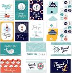 Decorably Thank You Cards with Envelopes & Stickers - 24 Pack Cruise Thank You Cards For Cruise Staff, Blank Inside Nautical Thank You Cards For Cruise Ship Crew, 6x4in Cruise Ship Thank You Cards