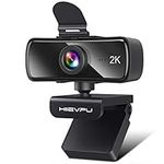 Hiievpu 2K Webcam with Microphone for PC & Laptop, USB Webcam with Privacy Cover, Plug and Play, Suitable for Streaming/Gaming/Video Conferencing & Zoom/YouTube/Cisco WebEx/Google Meet