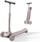 BEIESTATE Aesthetic Foldable Kids Scooter, 3 Wheel Scooter for Kids Ages 3-18, Max 220 lbs, Steering Limit Lock, Adjustable Handlebar, One-Piece Brake, 3 Light Up Wheels Kick Scooter for Boys & Girls