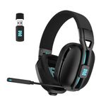 COLUSI M600 2.4GHz Wireless Gaming Headset for PS5, PC, PS4, Switch,Tablet, Laptop, 5.3BT Gaming Headphones with Mic, Foldable Wireless Headphones has a 3.5mm Wired Mode for Xbox Series,30H,Black