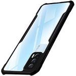 TheGiftKart Back Cover Case for iQOO 7 5G (Crystal Clear | Shockproof | Complete Camera Protection | TPU & PC | Transparent | Black Bumper)