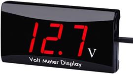 DC 12V Car Digital Voltmeter - AIMILAR LED Display Voltage Volt Meter Gauge for Car Motorcycle (Red)