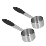 2Pcs Stainless Steel Coffee Measuring Scoop 1/8 Cup 30ml Measuring Tablespoon Table Spoon for Home Kitchen Restaurant Coffee Bean Milk Powder Tea