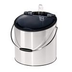 Oggi Stainless Steel Ice and Wine Bucket with Flip Top Lid and Ice Scoop, Holds 2 Bottles