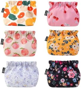 MAYCREATE® 6pcs Small Pouches for Women, Mini Makeup Pouch, Cute Print Oxford Cloth Coin Purse Pocket Cosmetic Bag Travel Organizer for Lipstick Jewelry Earphones - Self-Closing
