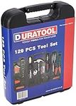 Duratool 14956TL Household Tool Kit in Blow Moulded Carry Case - Black (129-Piece)