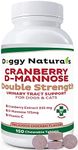 Cranberry D-Mannose for Dogs and Cats Urinary Tract Infection Support Prevents and Eliminates UTI, Bladder Infection Kidney Support, Antioxidant (Double Strength Tablet, 150 Count)