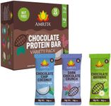 Amrita Nut Free Vegan Protein Bars (12 CT) | Chocolate Variety Pack 15g Plant-Based Protein Bar | Peanut-Free, Gluten Free, and Dairy-Free | No Added Sugar, High Fiber, Healthy Snacks for Kids/Adults
