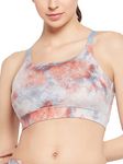 Clovia Women's Medium Impact Padded Printed Sports Bra with Removable Cups (BRS067P05_Grey_XXL)