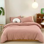 CLOTHKNOW Pink Queen Comforter Set 3Pcs Dusty Rose Bedding Comforter Sets Women Girls Comforter Blush Queen Comforter Muave Queen Size Comforter Sets