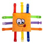 Buckle Toys - Bizzy Square - Learning Activity Toy - Develop Motor Skills and Problem Solving - Easy Travel Toy - Occupational Therapy Toy