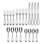 Oneida Reyna 20 Piece Set, Service for 4 , 18/0 Stainless Steel, Silverware Set, Dishwasher Safe