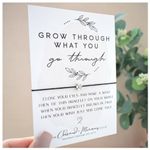 Grow Through What You Go Through Wish Bracelet | Motivational Uplifting Affirmation Gift | Tibetan Silver Colour Charm Bracelet | Friendship Sister Mum Best Friend Colleague