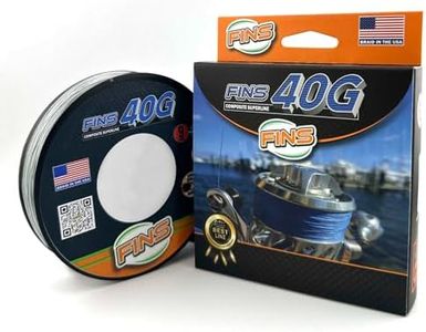 FINS 40G Super Round Braided Fishing Line USA Made - High Strength-to-Diameter Ratio, Smooth Mono Feel, 8 Fiber Bundle Over-Braiding, No Fluff Design - Green - 65 lb - 500 Yds