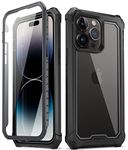 Poetic Guardian Case for iPhone 14 Pro 6.1 Inch, [6FT Mil-Grade Drop Tested], Full-Body Hybrid Shockproof Bumper Cover with Built-in-Screen Protector, Black