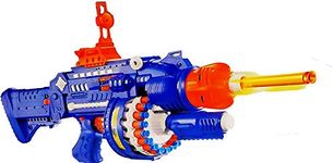 plutofit Big Size Blaze Storm Blaster Soft Bullet Automatic Gun Toy With 20 Soft Bullets & 20 Suction Cup Bullets., Multi Color, Kid