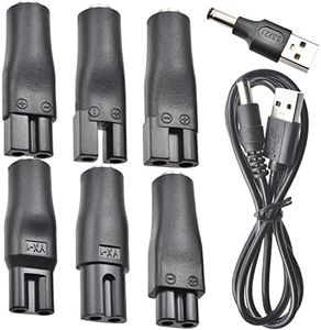 Pack of 8 5 V Razor Charger Power Cable USB Adapter Set for a Variety of Electric Hair Clippers, Beard Trimmers, Shavers, Beauty Instruments, Electric Hairdressers, Air Purifiers