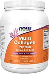 NOW Foods Supplements, Multi Collagen Protein Types I, II & III Powder, Bone, Joint, and Skin Health, 16 oz (454 g)