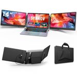 Synnov Laptop Screen Extender, 14" FHD 1080P Triple Portable Screen Extender Monitor for 13"-16.5" Laptop with Stand Dual Monitors Built-in Speakers, Monitor Extender for MacOS/Wins/Chrome/Dex