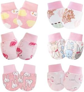 6 Pairs Baby Mittens No Scratch Mittens Infant Soft Gloves Mittens for 0-6 Months Boys Girls