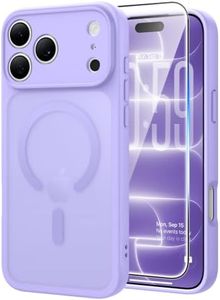 FNTCASE for iPhone 17 Pro Case: Translucent Purple Slim Cases Compatible with MagSafe, Full Camera Protection & Tempered Glass Protector, 14FT Military Grade Drop Tested, Matte Skin-Friendly Cover