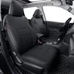 coverdream Forester Waterproof Leather Seat Covers Custom Fit for 2019-2024 Subaru Forester Seat Covers,Full Coverage,Airbag Compatible Car Seat Protector(Full Set,Black)
